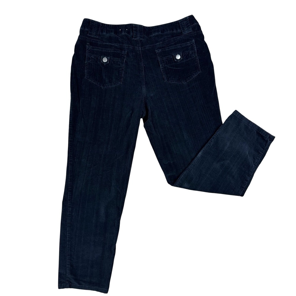 Dressbarn Pants Women's 18 Black Corduroy High Rise Stretch Y2K Grunge 2000s
